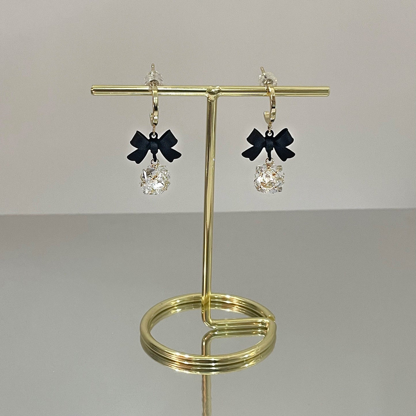 Midnight Sparkle Bow Earrings