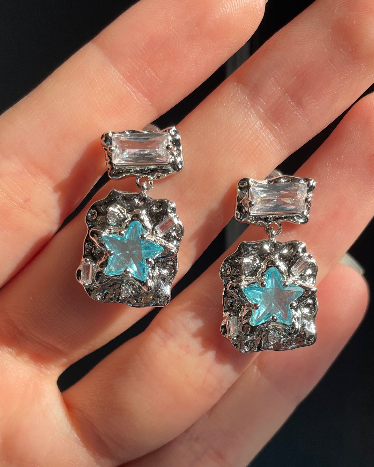 Blue Starburst Earrings(limited amount)