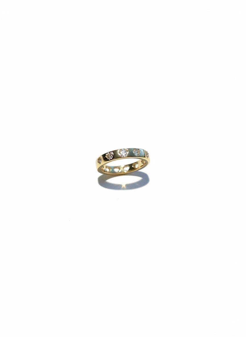 Golden Heart Band Adjustable Ring