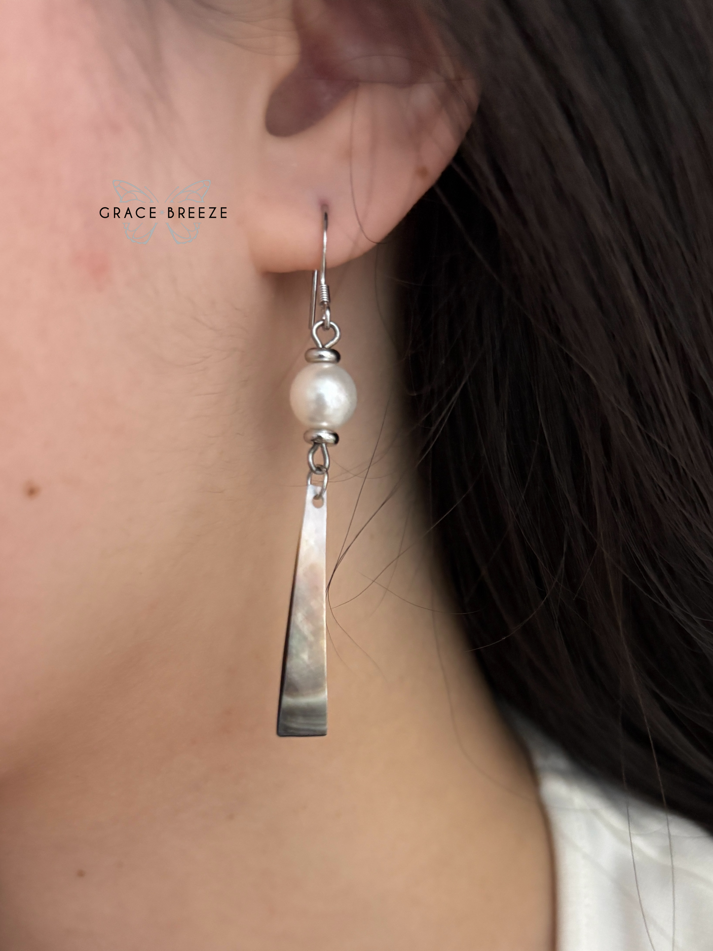 Fallen Pearl Silver Earrings