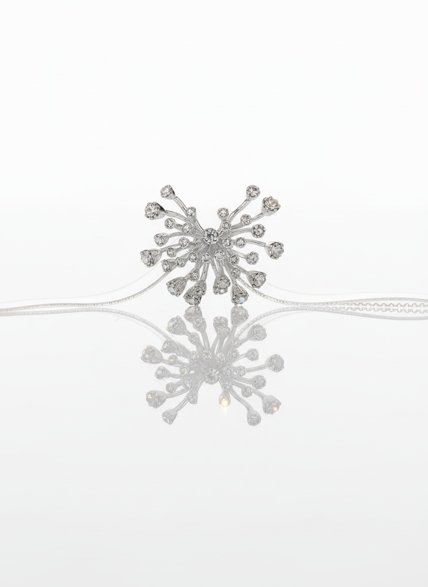Coral Inspired Silver-plated Zirconia Statement Earrings