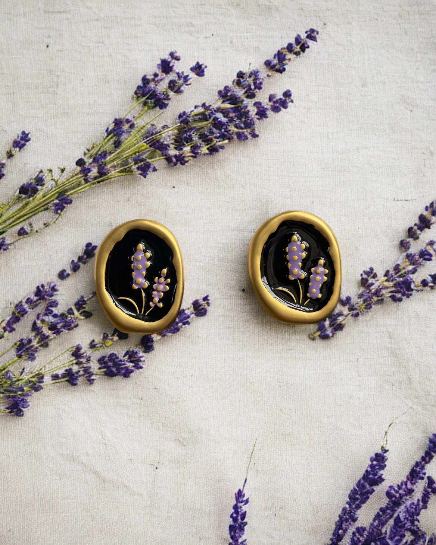 Large Lavender Dreams Ear Clips