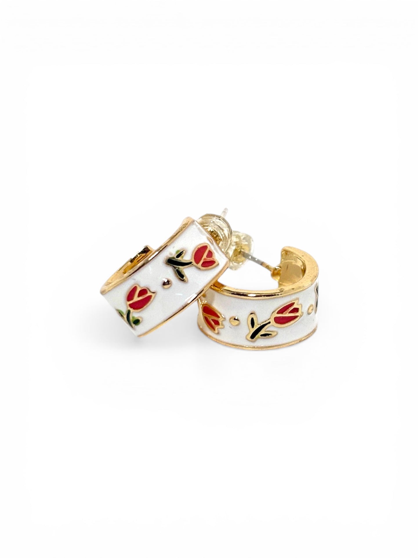Tulip Hoop Gold Earrings