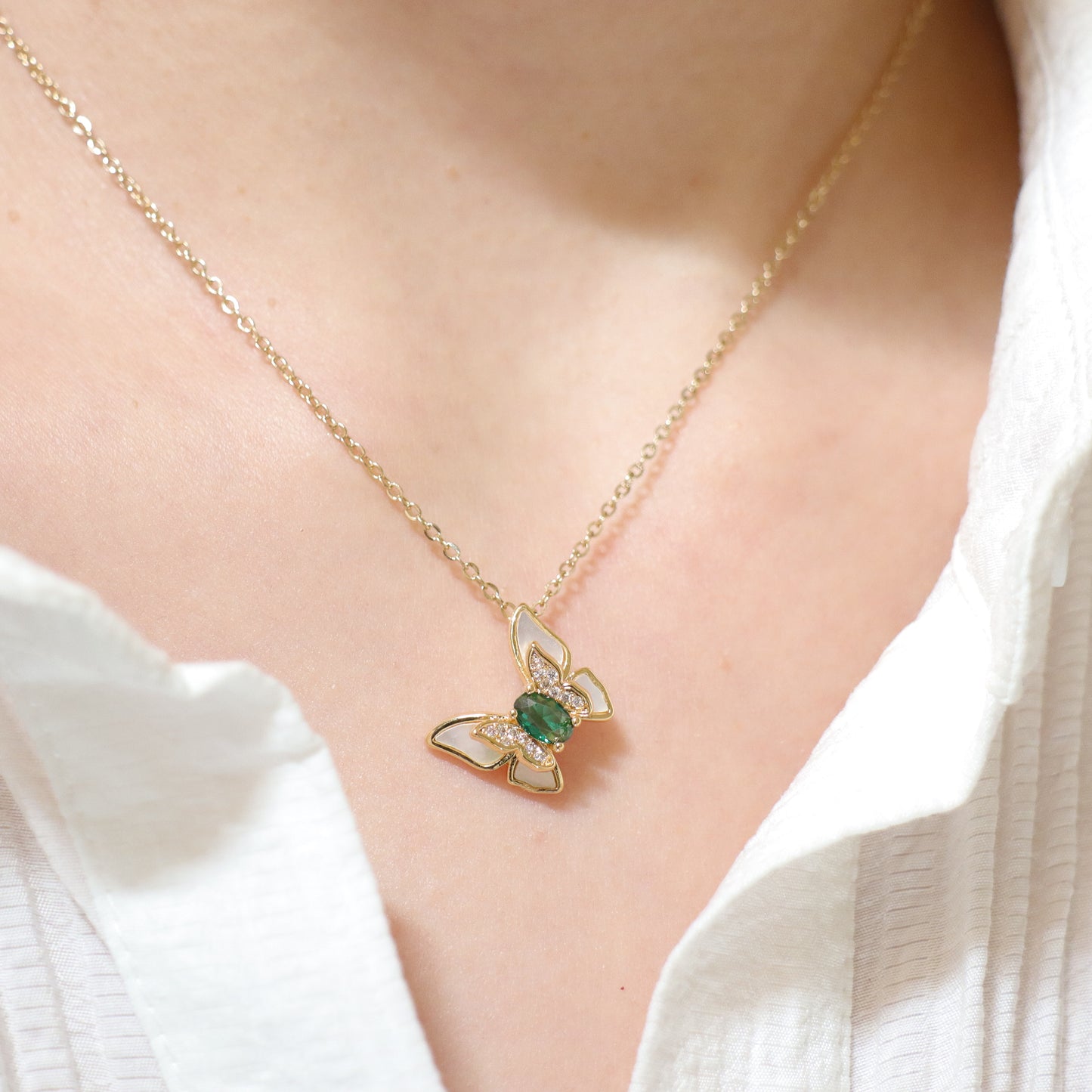 Green Butterfly Necklace