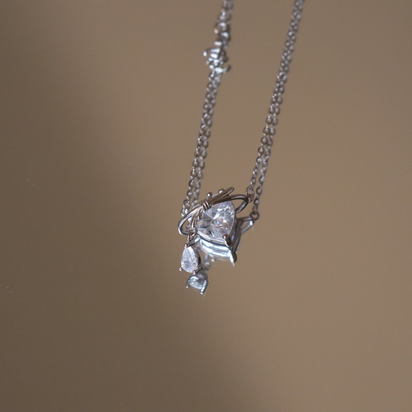 Only Love Solid Silver Zirconia Necklace