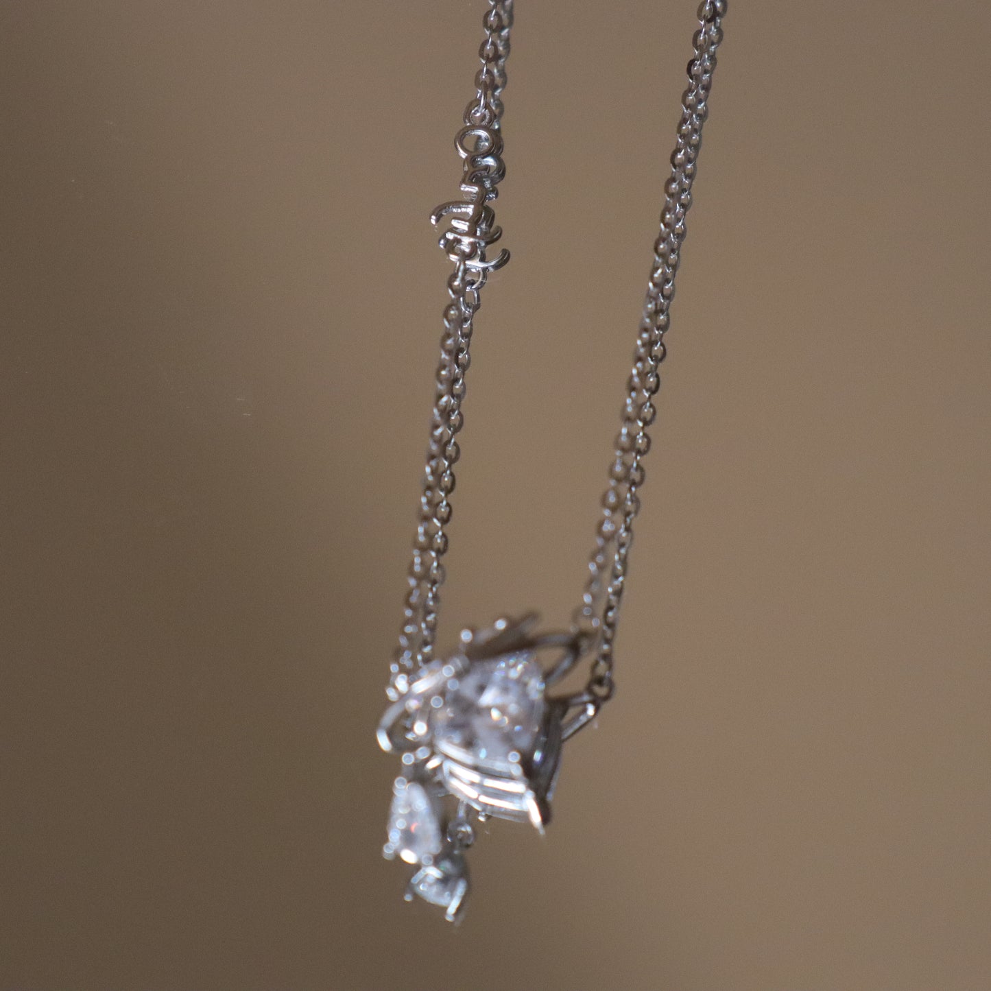 Only Love Solid Silver Zirconia Necklace