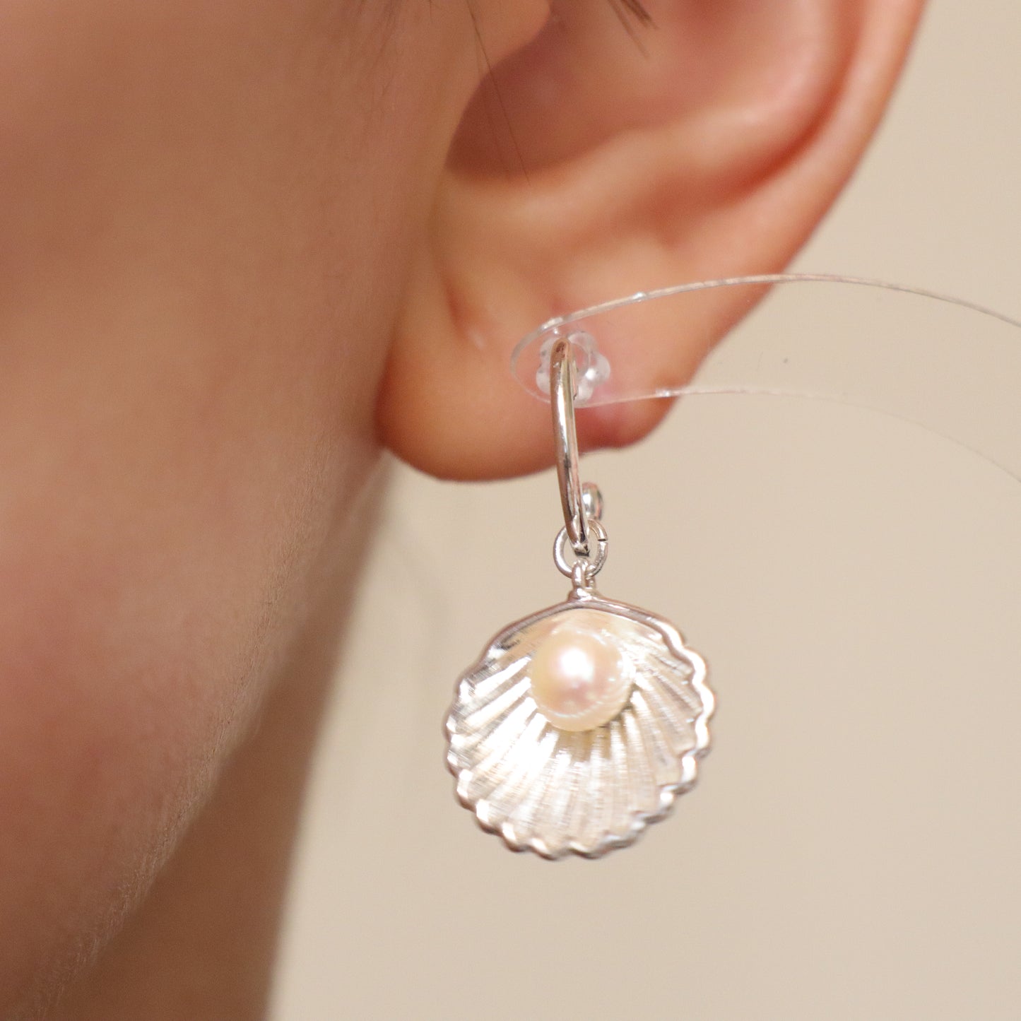Silver Cultured Pearl & Shell Earrings