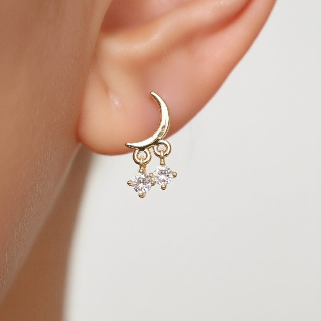 Crescent Moon Studs earrings