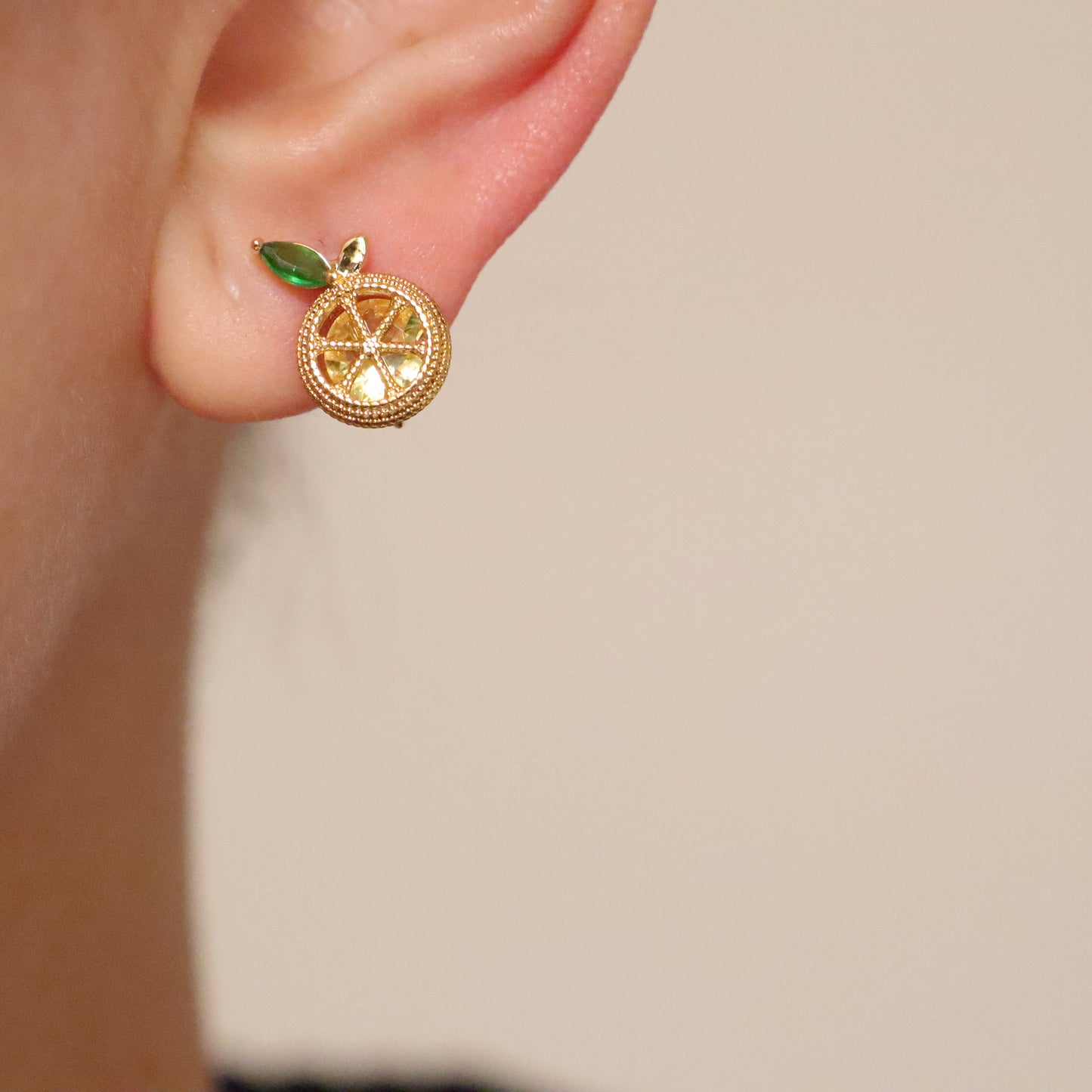 Zirconia Lemon Ear Clips
