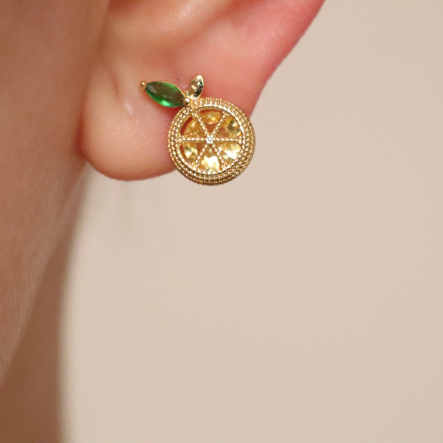 Zirconia Lemon Ear Clips
