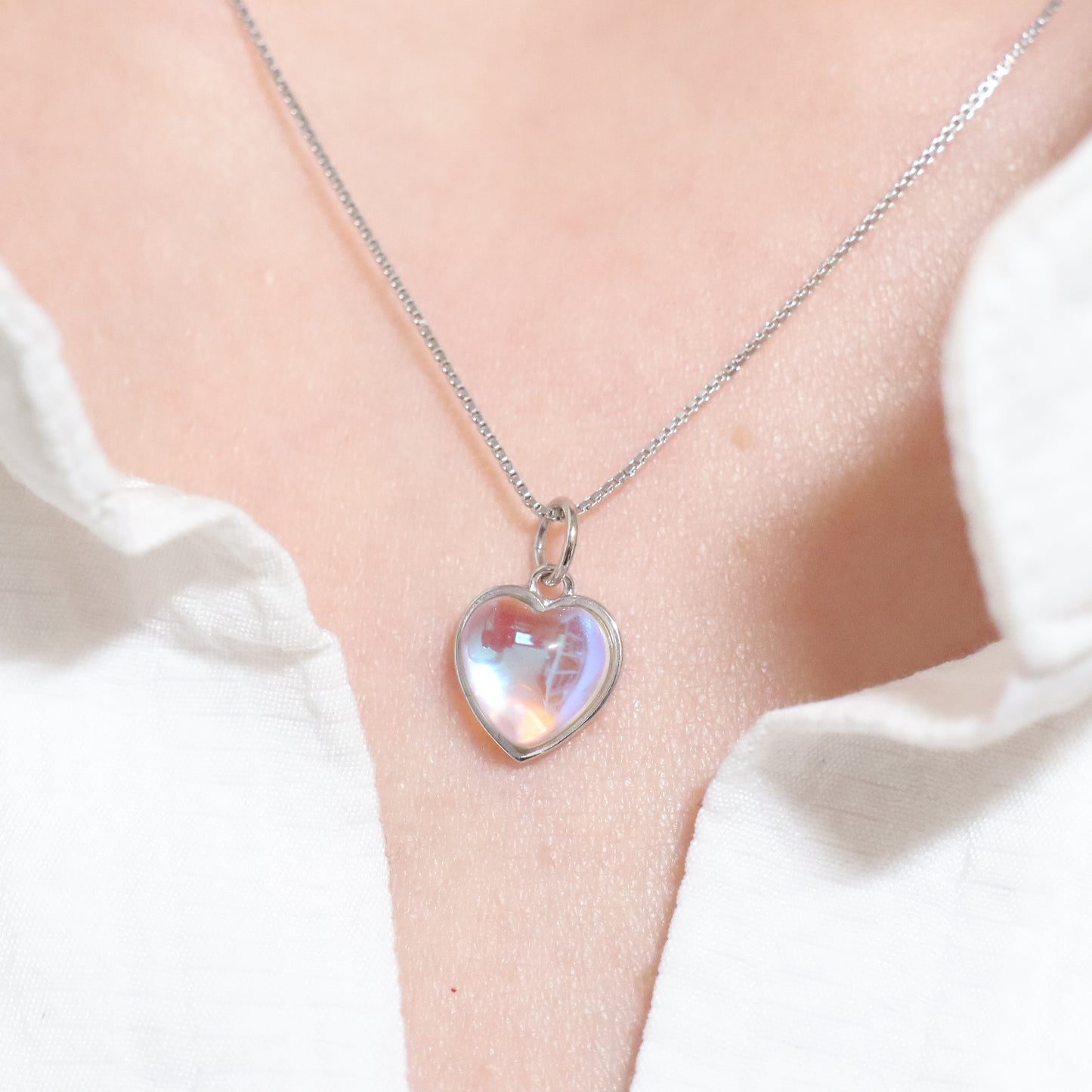 An ocean in my heart solid silver necklace