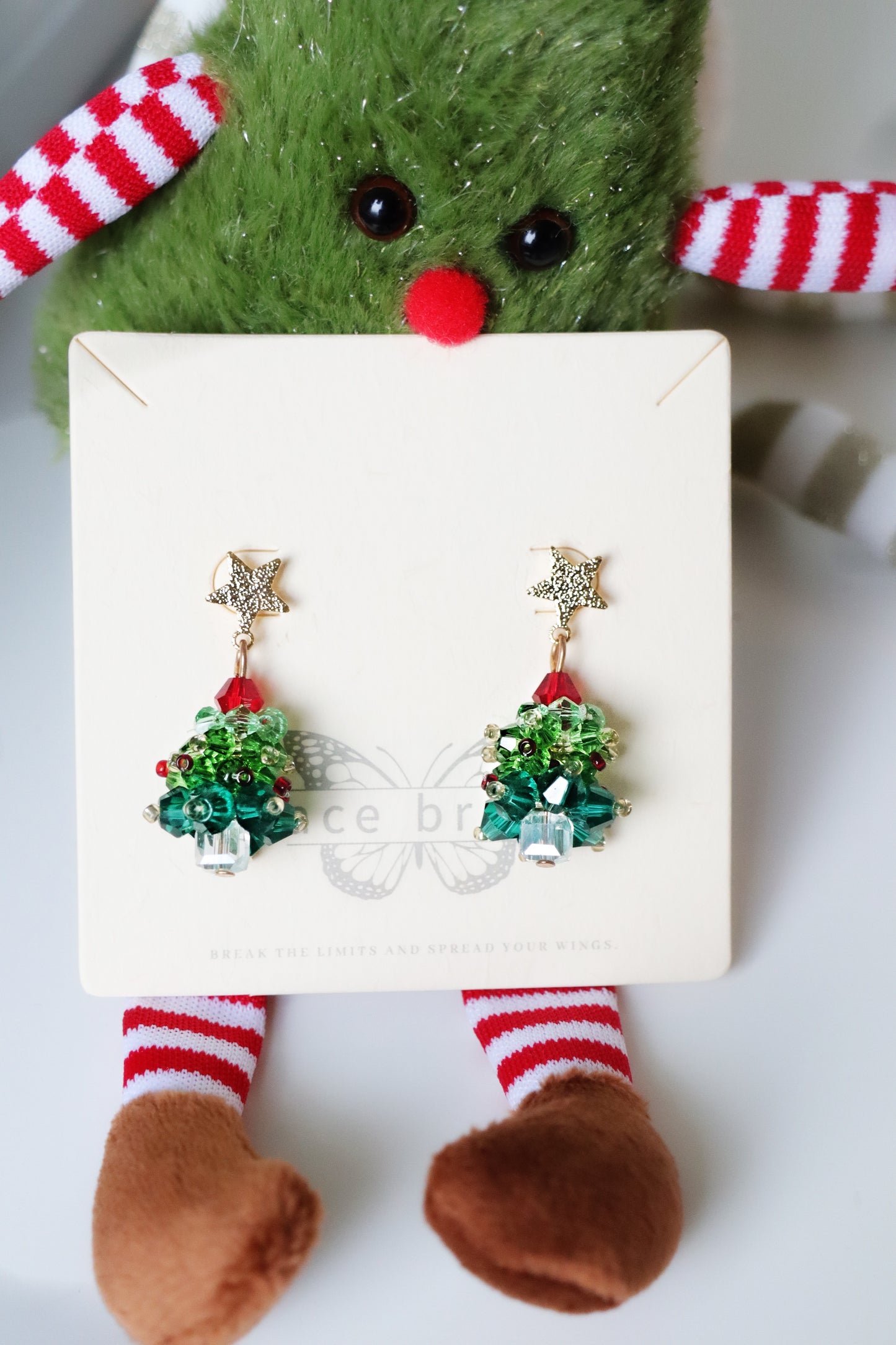 3D Gold Christmas Tree Earrings