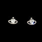 Heart-Centre Cubic Zirconia Orb Stud Earrings