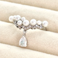 Pearl Droplet Tiara Adjustable Ring