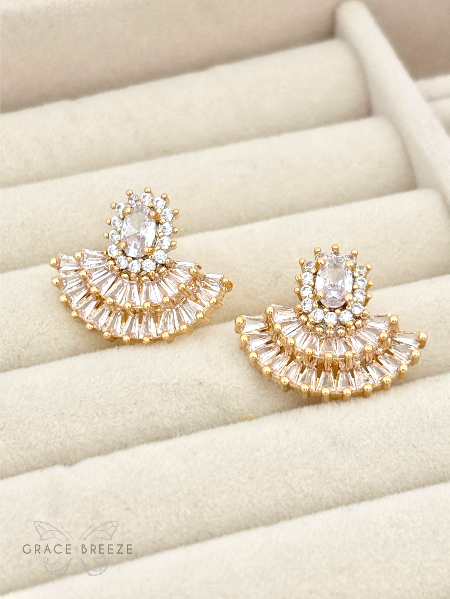 Gold Cascading Sparkle Earrings