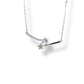 Sparkling Star-fall Duo Zirconia Solid Silver Necklace