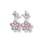 C.Z. Butterfly & Pink flower earrings