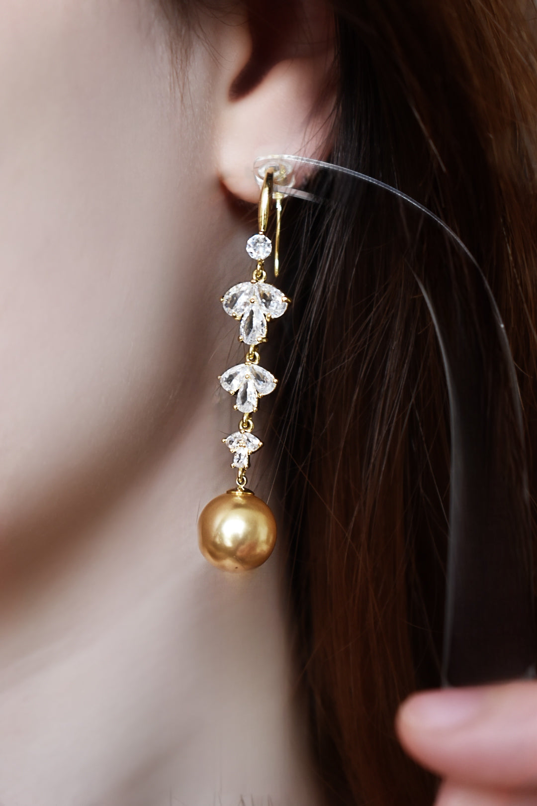 Golden Pearl-Inspired Earrings