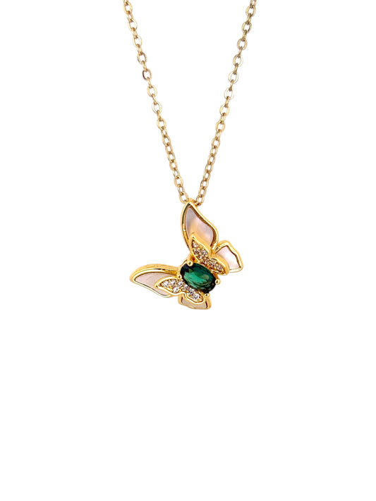 Green Butterfly Necklace