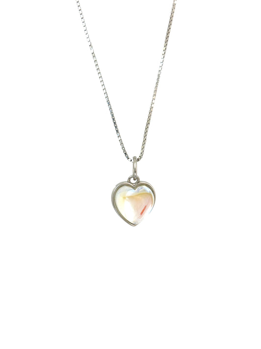 An ocean in my heart solid silver necklace