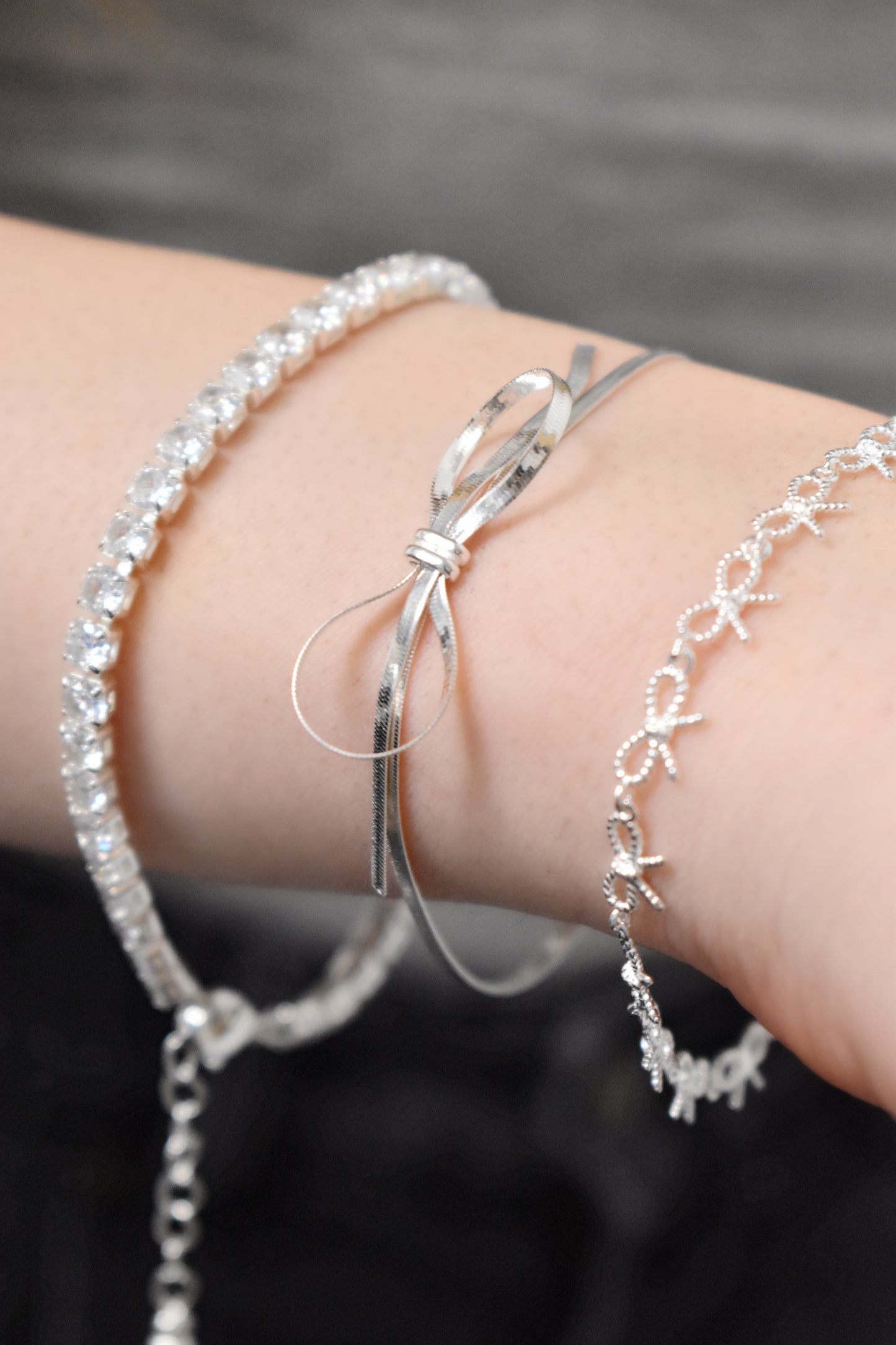 Eternal Knot Silver Bow Bracelet