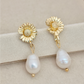 Sunflower Pearl Earrings