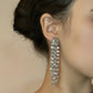 Large Dangle Silver-Plated  Earrings  with Linked Strands