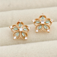 Rose Gold Aqua Blossom Earrings