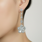Dangling Zirconia Flower Silver Earrings