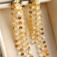 Large Dangle Gold-plated Earrings with Linked Strands