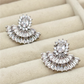 Cascading Zirconia Statement Silver-plated  Stud Earrings