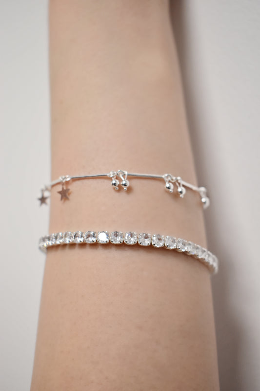 Celestial Charm Solid Silver Bracelet