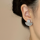 Cascading Zirconia Statement Silver-plated  Stud Earrings