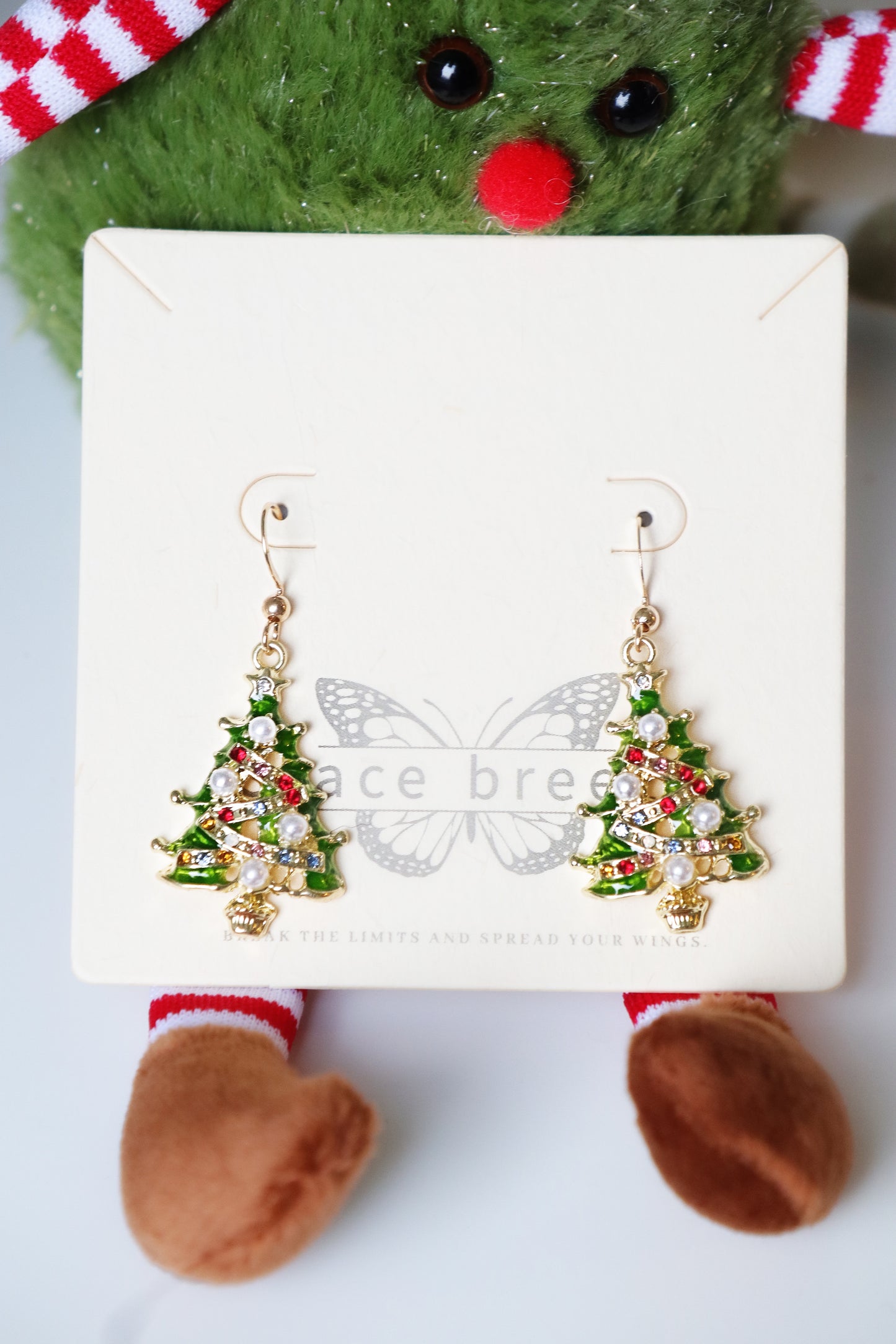 Encrusted Christmas Tree Earrings