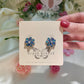 Blue Flower Zirconia Earrings