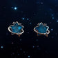 Blue Star Orbit Earrings