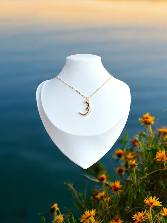 Gold Crescent Moon Necklace