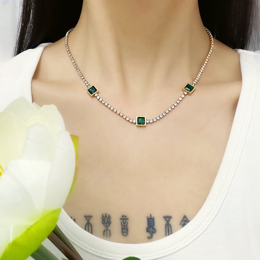 Green Gala Zirconia Necklace