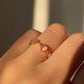 Pink Heart and Zirconia Adjustable Gold Ring