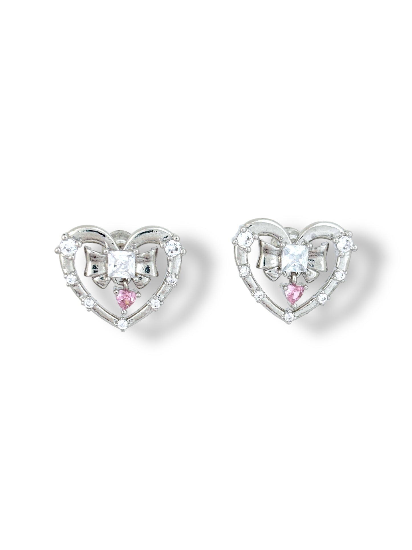 Y2K x Coquette Silver Heart Earrings