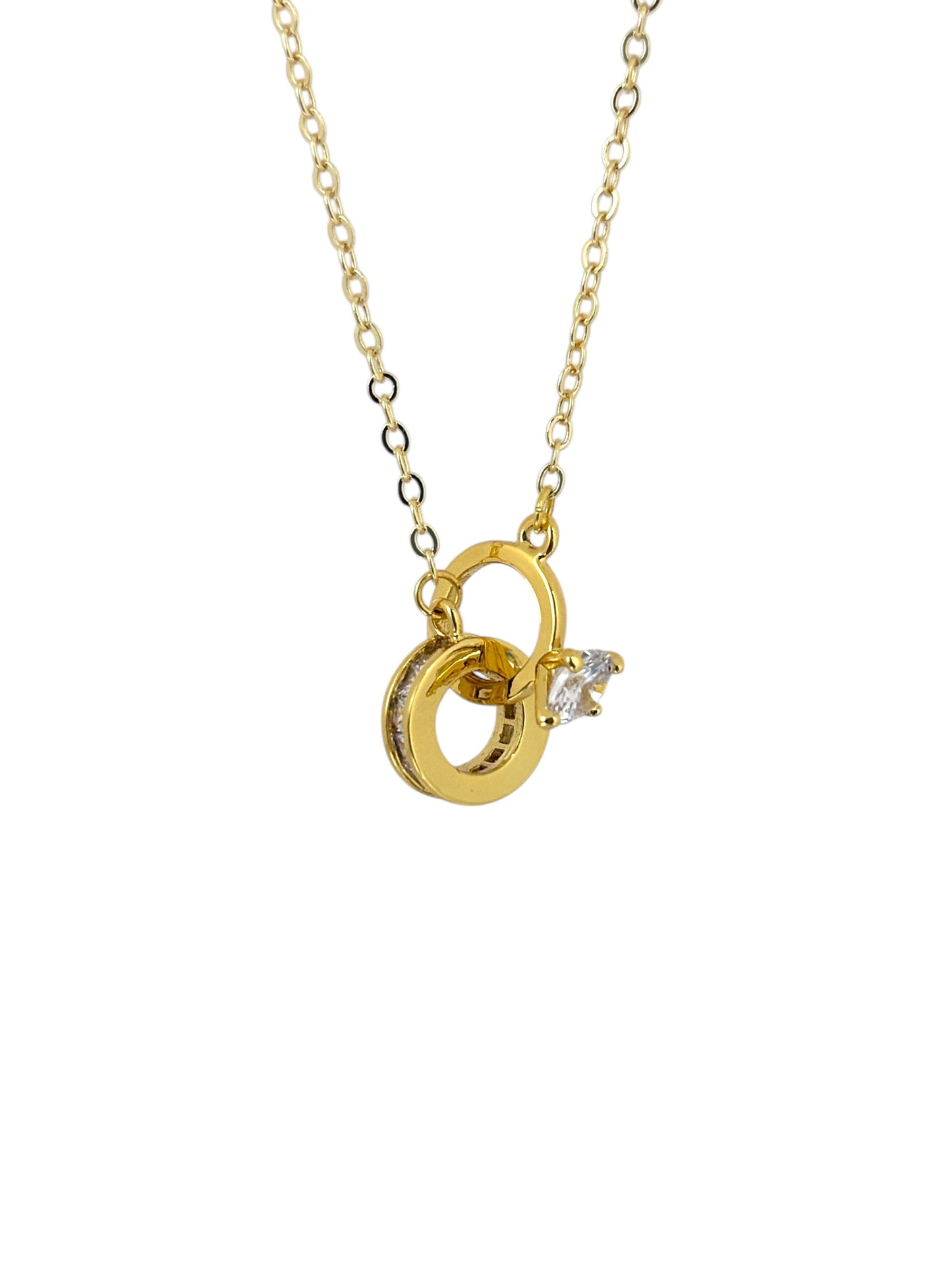 Intertwined Gold Zirconia Necklace
