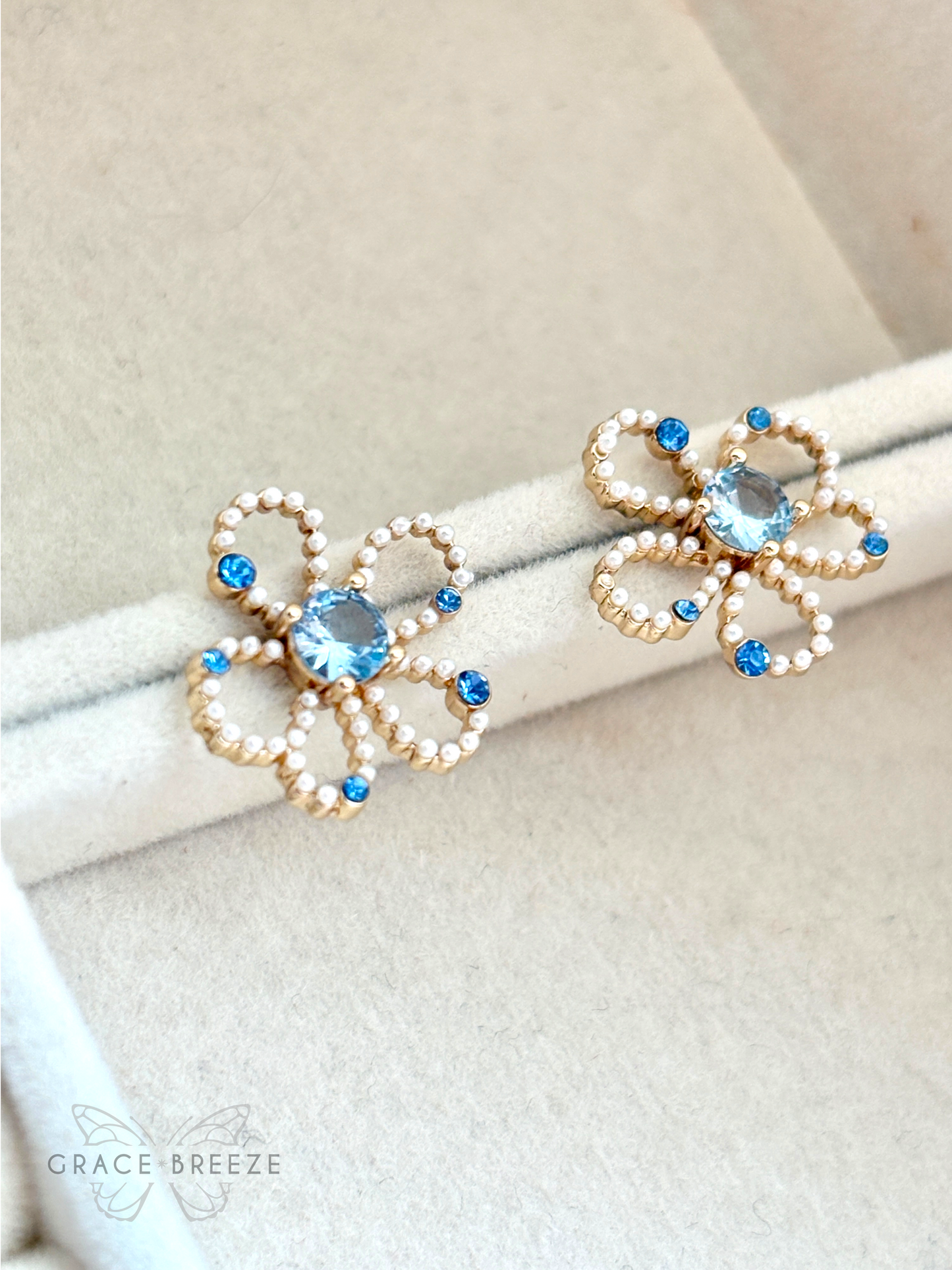 Topaz Blue Blossom Earrings