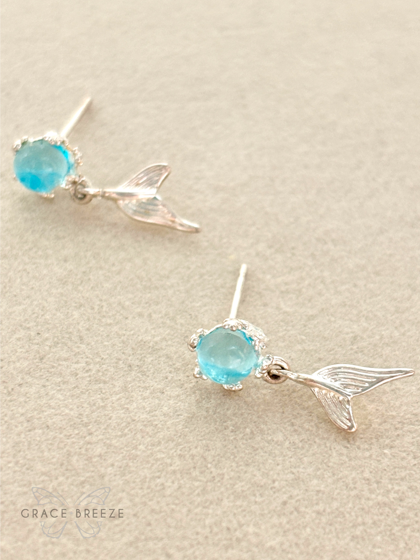 Larimar Dolphin Earrings