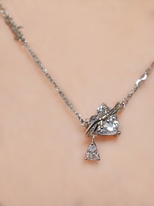 Only Love Solid Silver Zirconia Necklace