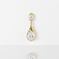 Gold-plated  Zirconia Warped Teardrop Jacket Earrings