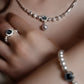 Luna Pearl Silver Elegance Set ( Necklace, Bracelet, Ring)