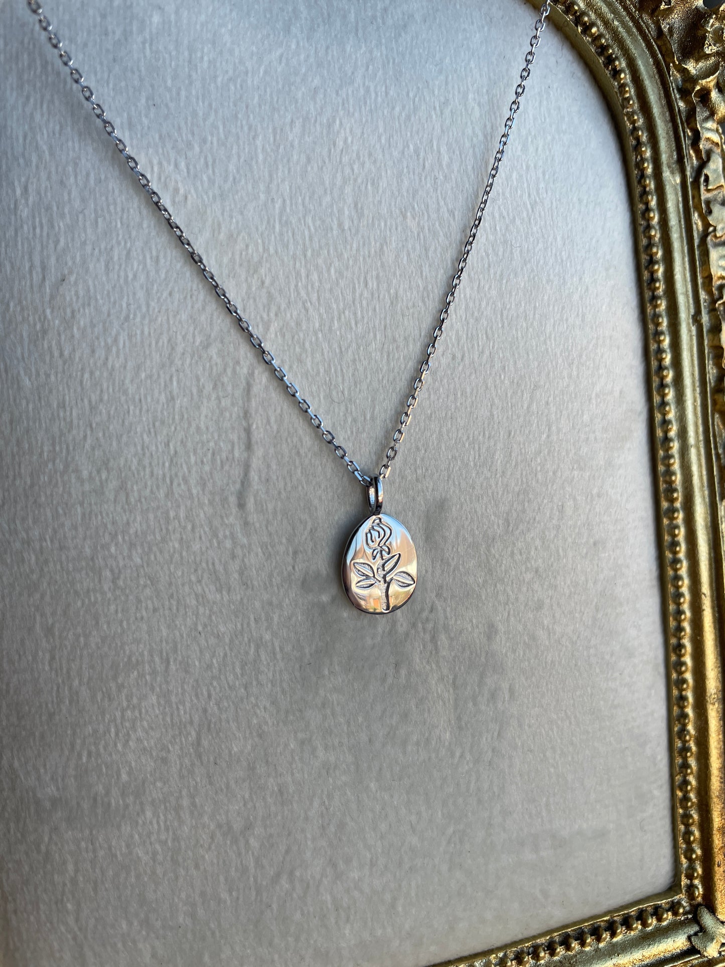 Pure Silver Mystic Rose Necklace