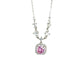 Rose Radiance Pink Zirconia Solid Silver Necklace