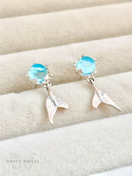 Larimar Dolphin Earrings