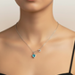 Blue Heart Silver Safety Pin Necklace